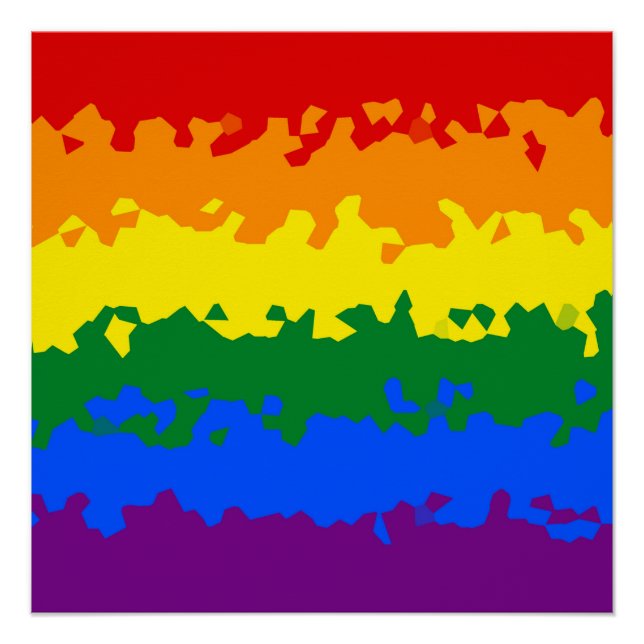 Flag Funky Boho Abstrakt Gay Rainbow Mosaic Pride Poster (Vorderseite)