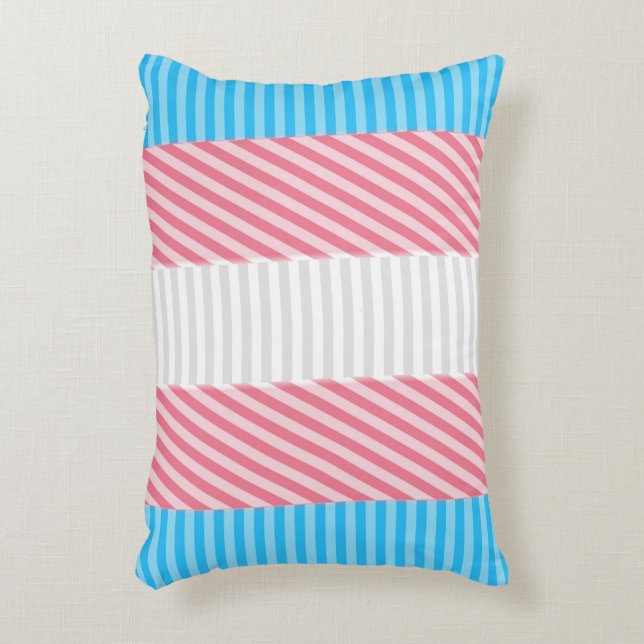 Flag "Funky Boho Stripe Abstrakt Transgender Pride Dekokissen (Vorderseite(Vertikal))