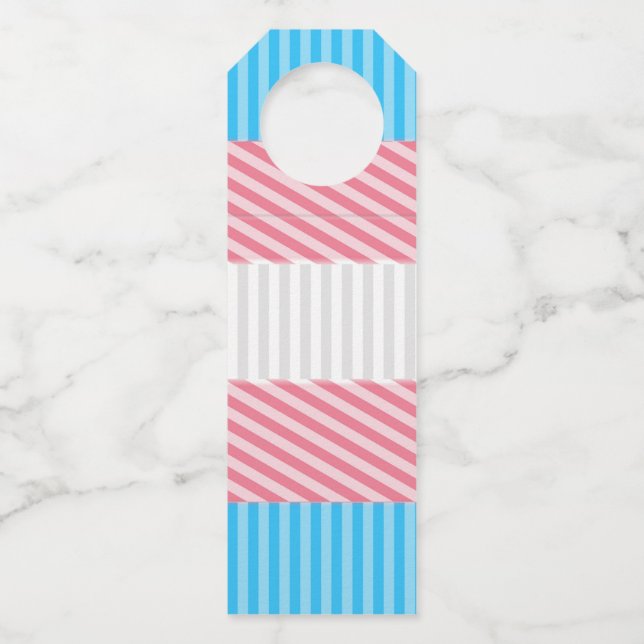 Flag "Funky Boho Stripe Abstrakt Transgender Pride Flaschenanhänger (Vorderseite)