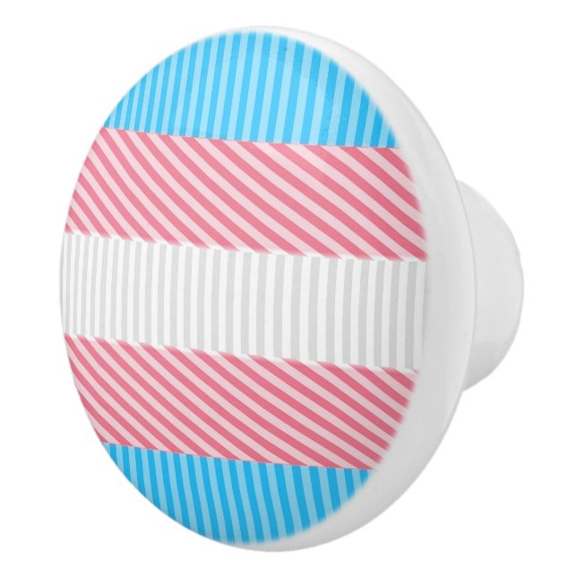 Flag "Funky Boho Stripe Abstrakt Transgender Pride Keramikknauf (Rechts)