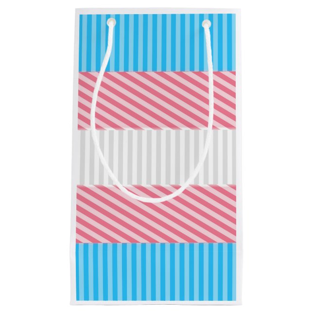 Flag "Funky Boho Stripe Abstrakt Transgender Pride Kleine Geschenktüte (Vorderseite)