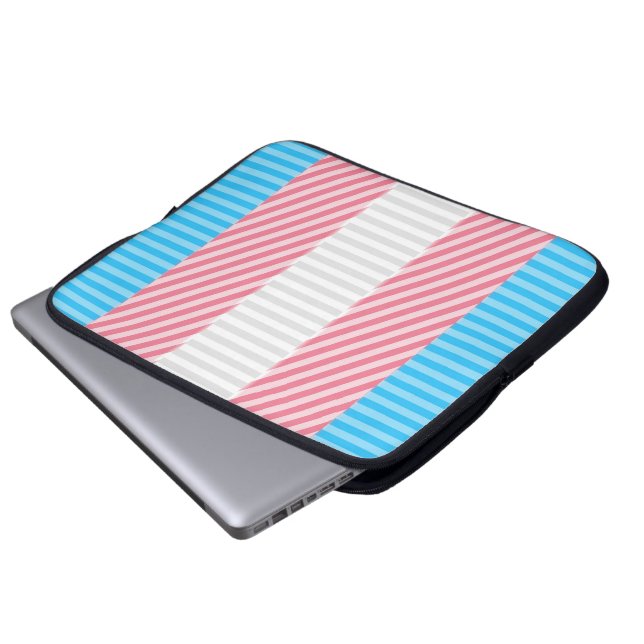 Flag "Funky Boho Stripe Abstrakt Transgender Pride Laptopschutzhülle (Vorne Knopf)