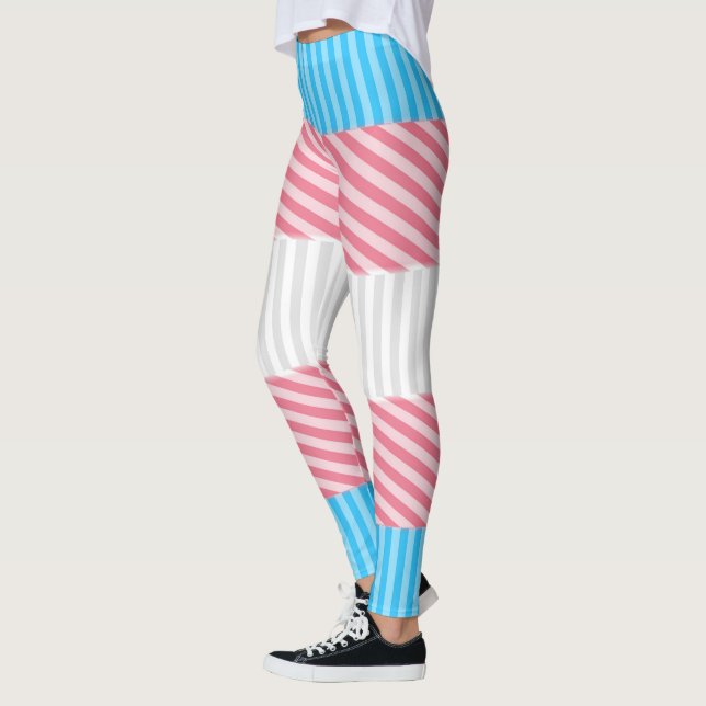Flag "Funky Boho Stripe Abstrakt Transgender Pride Leggings (Links)