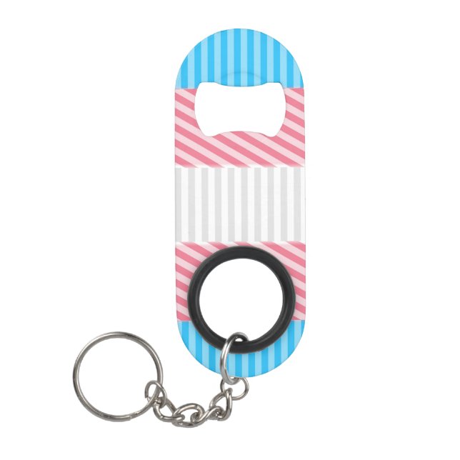 Flag "Funky Boho Stripe Abstrakt Transgender Pride Mini Flaschenöffner (Vorderseite)
