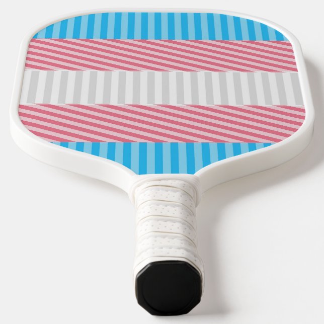 Flag "Funky Boho Stripe Abstrakt Transgender Pride Pickleball Schläger (Ablage )