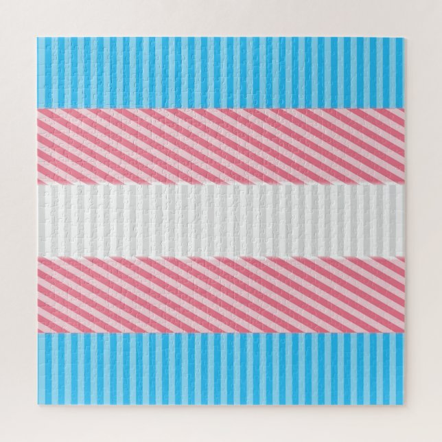 Flag "Funky Boho Stripe Abstrakt Transgender Pride Puzzle (Vertikal)
