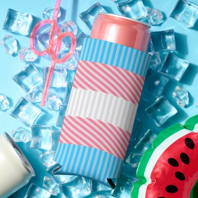 Flag "Funky Boho Stripe Abstrakt Transgender Pride Selters Dosenkühler (In Situ Sommer)