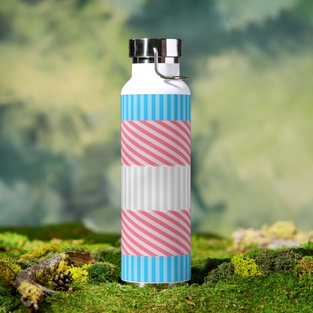 Flag "Funky Boho Stripe Abstrakt Transgender Pride Trinkflasche (Außenbereich)