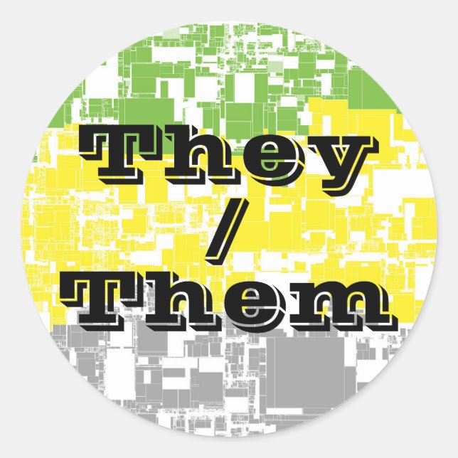 Flag "Funky Customizable Pronoun Lithromantic Pril Runder Aufkleber (Vorderseite)