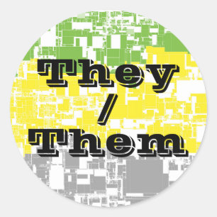 Flag "Funky Customizable Pronoun Lithromantic Pril Runder Aufkleber