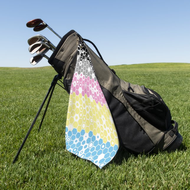 Flag "Funky Geometric Mod Abstrakt Polygender Pril Golfhandtuch (Gras)
