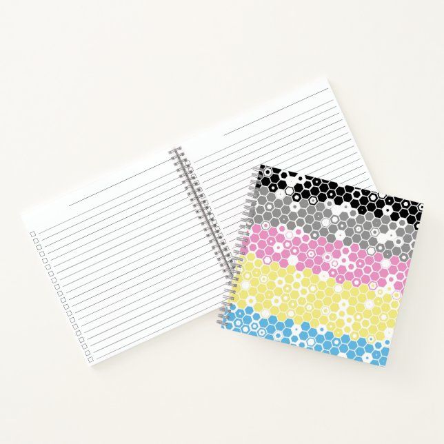 Flag "Funky Geometric Mod Abstrakt Polygender Pril Notizbuch (Innenseite)