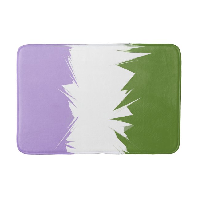 Flag Funky Spiky ZigZag Abstrakt Genderqueer Pride Badematte (Vorderseite)