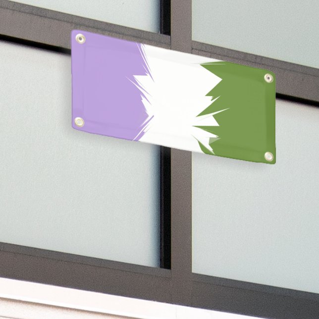Flag Funky Spiky ZigZag Abstrakt Genderqueer Pride Banner (Äußeres Gebäude)