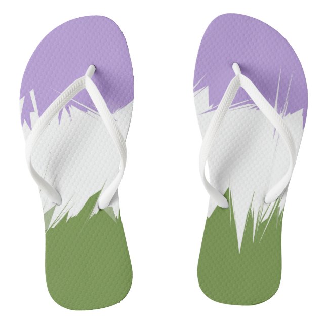Flag Funky Spiky ZigZag Abstrakt Genderqueer Pride Flip Flops (Fußbett)