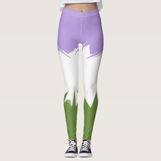Flag Funky Spiky ZigZag Abstrakt Genderqueer Pride Leggings (Vorderseite)