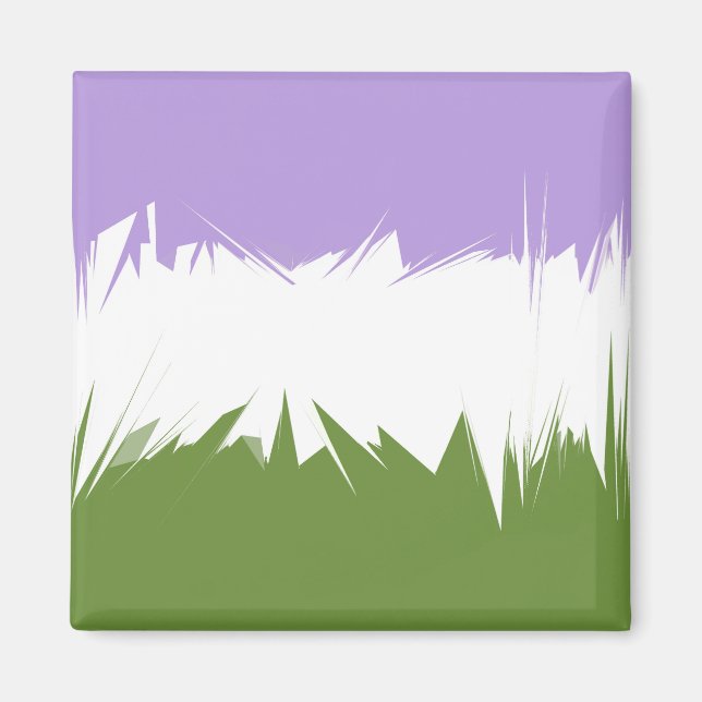 Flag Funky Spiky ZigZag Abstrakt Genderqueer Pride Magnet (Vorne)