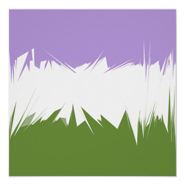 Flag Funky Spiky ZigZag Abstrakt Genderqueer Pride Poster (Vorderseite)