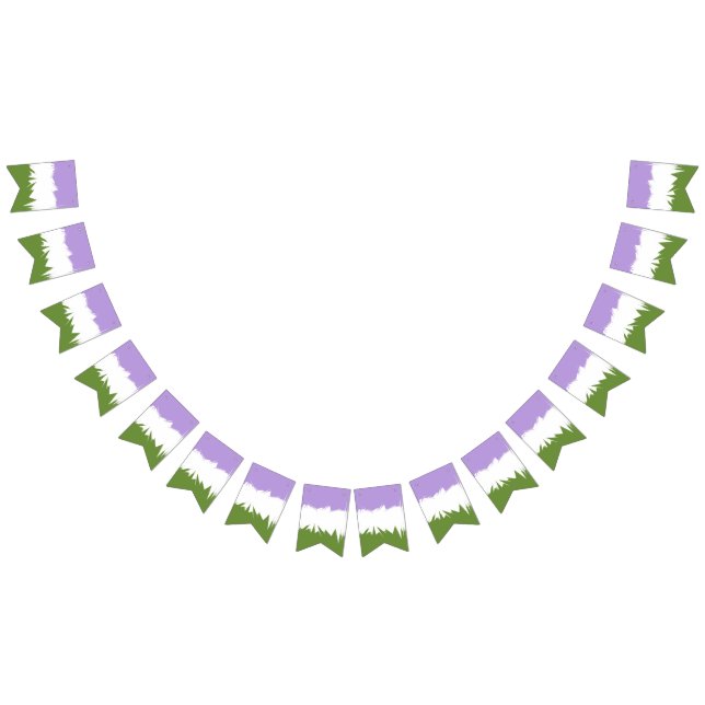 Flag Funky Spiky ZigZag Abstrakt Genderqueer Pride Wimpelkette (Alle)
