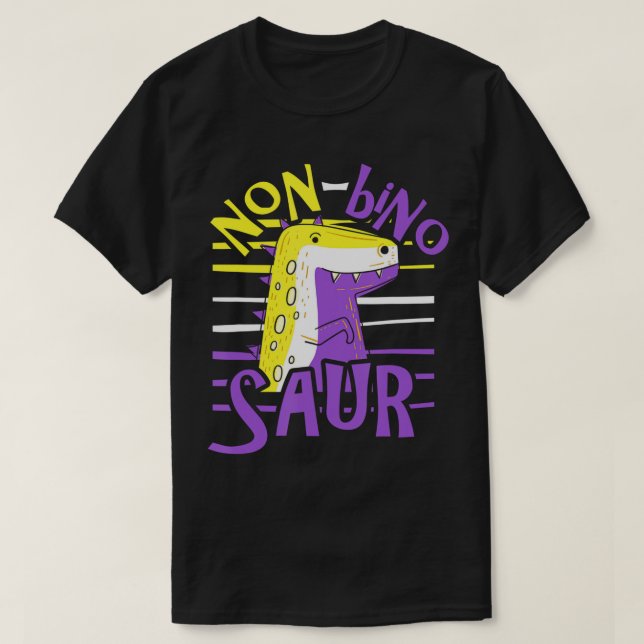 Flag Funny Dinosaur Agedner Non B T-Shirt (Design vorne)