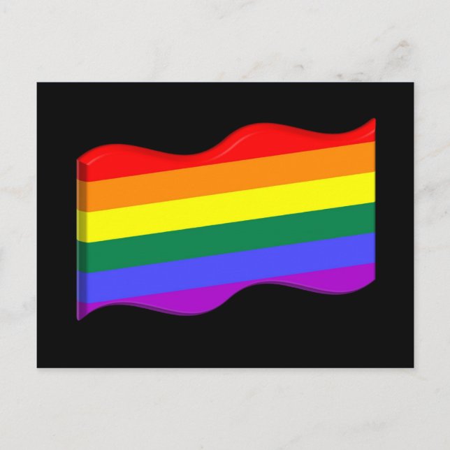 Flag für 3D-Gay Pride Postkarte (Vorderseite)