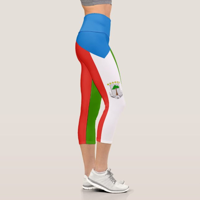 Flag für äquatoriale Guinea Capri Leggings (Rechts)