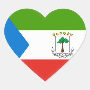 Flag für äquatoriale Guinea Herz-Aufkleber