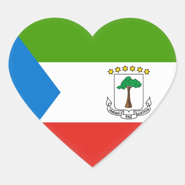 Flag für äquatoriale Guinea Herz-Aufkleber (Vorderseite)