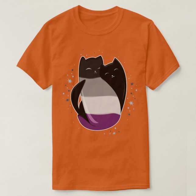Flag für asexuelle Katzen-LGBT T-Shirt (Design vorne)