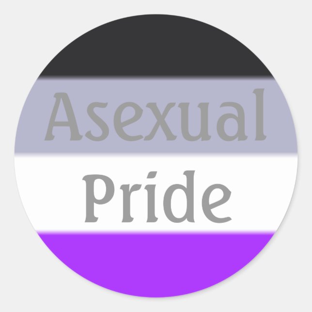 Flag für asexuelle Pride (Text) Runder Aufkleber (Vorderseite)