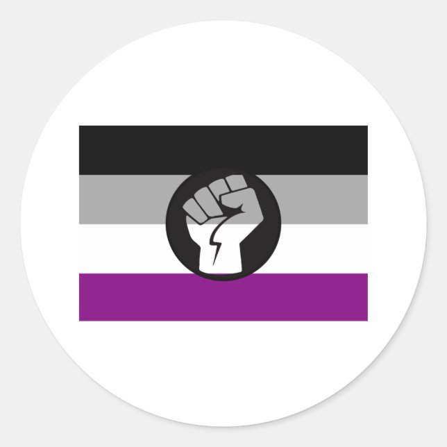Flag für asexuelle Proteste Runder Aufkleber (Vorderseite)