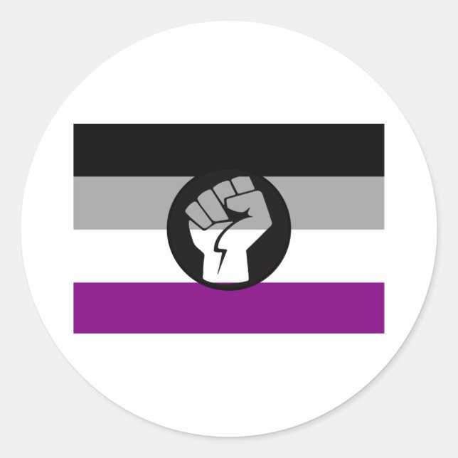 Flag für asexuelle Proteste Runder Aufkleber (Vorderseite)