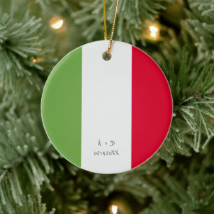 Flag für benutzerdefinierte Meldung Italien Keramik Ornament