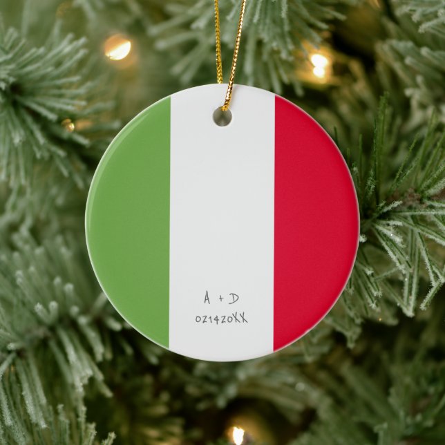 Flag für benutzerdefinierte Meldung Italien Keramik Ornament (Baum)