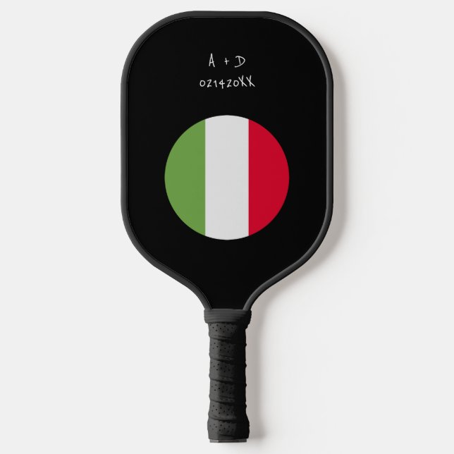 Flag für benutzerdefinierte Meldung Italien Pickleball Schläger (Vorderseite)