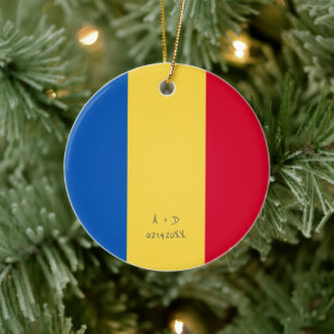 Flag für benutzerdefinierte Meldung Rumänien Keramik Ornament