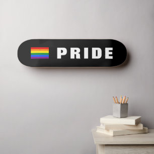 Flag für benutzerdefinierten Text, farbig LGBTQ-Re Skateboard