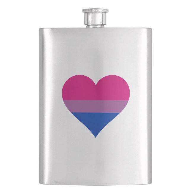 Flag für Bisexual-Herz-LGBTQ Flachmann (Vorderseite)