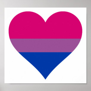 Flag für Bisexual-Herz-LGBTQ Poster