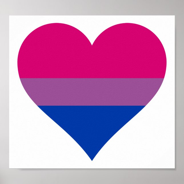 Flag für Bisexual-Herz-LGBTQ Poster (Vorne)