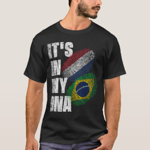 Flag für brasilianisches und niederländisches DNA- T-Shirt