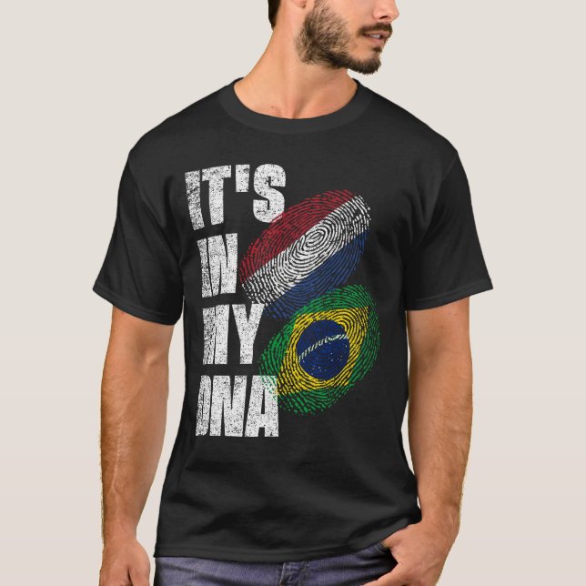 Flag für brasilianisches und niederländisches DNA- T-Shirt (Vorderseite)