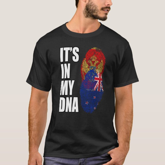 Flag für das DNA-Erbe Neuseelands und Montenegros T-Shirt (Vorderseite)