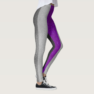 Flag für den asexuellen Gay Pride des lila Schwarz Leggings