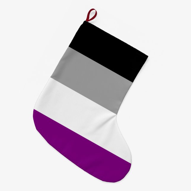 Flag für den asexuellen Stolz Großer Weihnachtsstrumpf (Vorderansicht (hängend))
