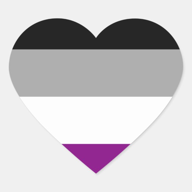 Flag für den asexuellen Stolz Herz-Aufkleber (Vorderseite)