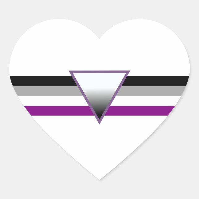 Flag für den asexuellen Stolz Herz-Aufkleber (Vorderseite)