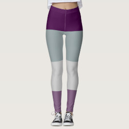 Flag für den asexuellen Stolz Lila, grau gestreift Leggings