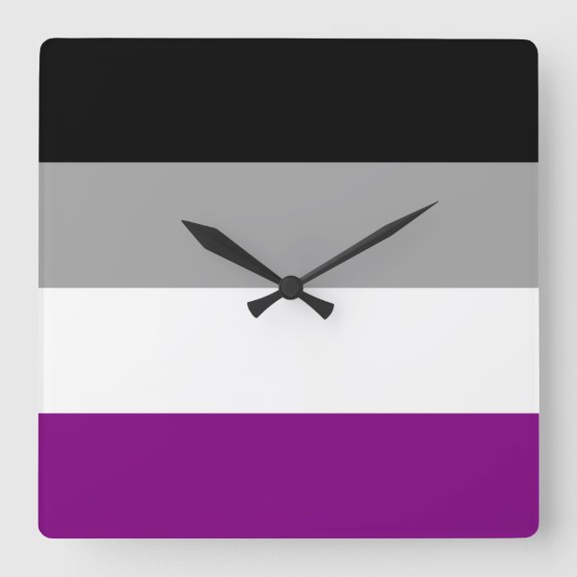 Flag für den asexuellen Stolz Quadratische Wanduhr (Vorderseite)