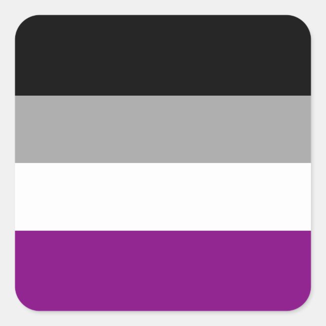 Flag für den asexuellen Stolz Quadratischer Aufkleber (Vorderseite)
